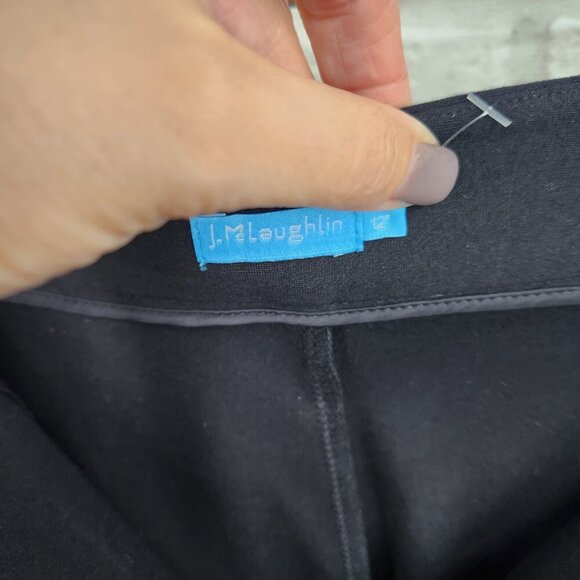 J. McLaughlin Black Straight Leg Slit Ankle Pants Trouser Size 12 - Picture 6 of 16